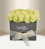 Luxusní květinový box s růžemi černý hranatý